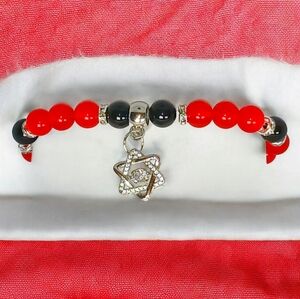 HP🎉🎉 Red Jade Black Onyx Star of David Star Charm Office Siren Whimsigoth 00s